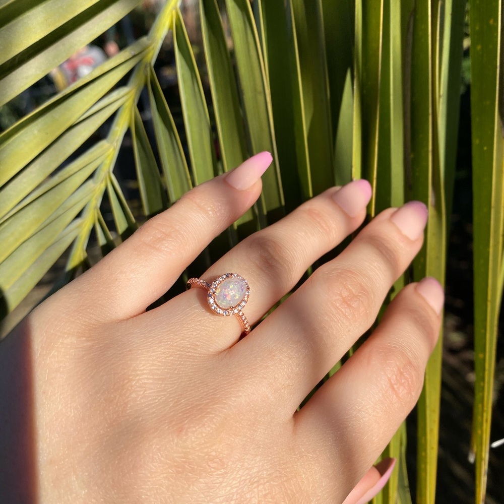 NEW Gorgeous 18k Rose Gold  Plated Fire Opal - Picture 9 of 13